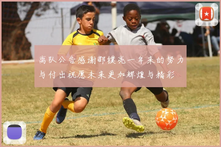 离队公告感谢邵镤亮一年来的努力与付出祝愿未来更加辉煌与精彩